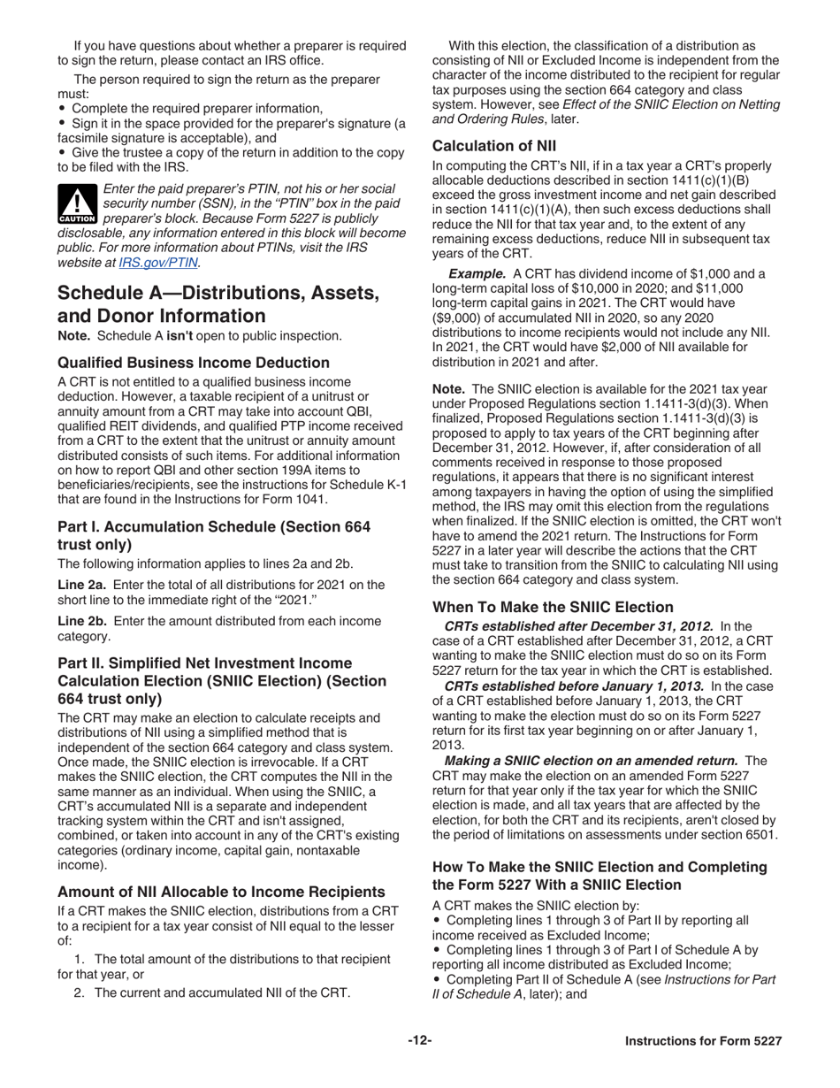 Instructions for IRS Form 5227 Split-Interest Trust Information Return, Page 12
