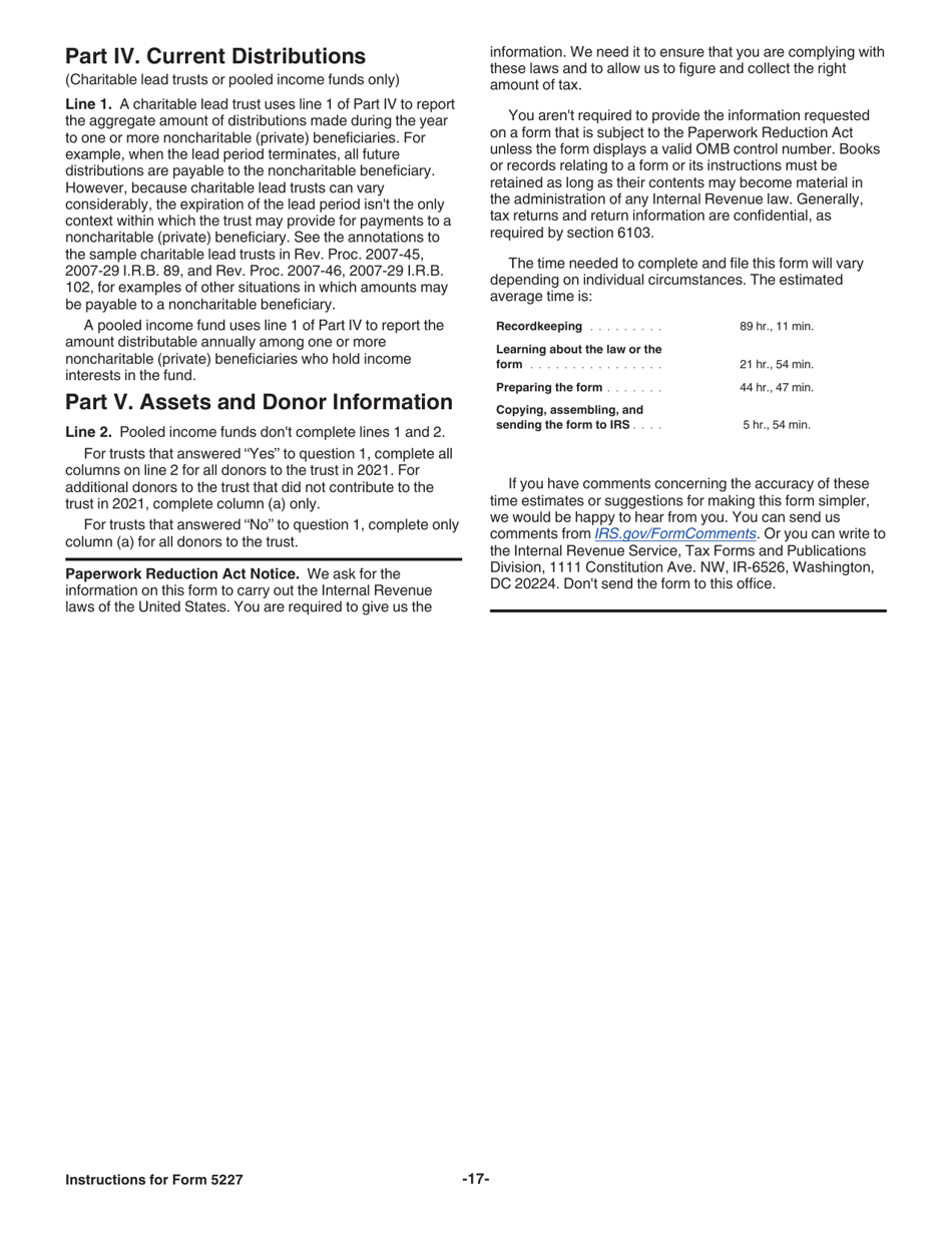 Instructions for IRS Form 5227 Split-Interest Trust Information Return, Page 17