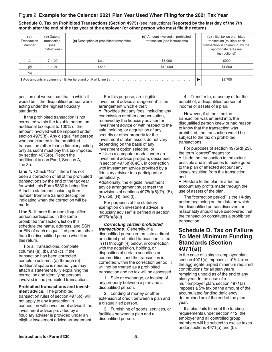 Instructions for IRS Form 5330 Return of Excise Taxes Related to Employee Benefit Plans, Page 9