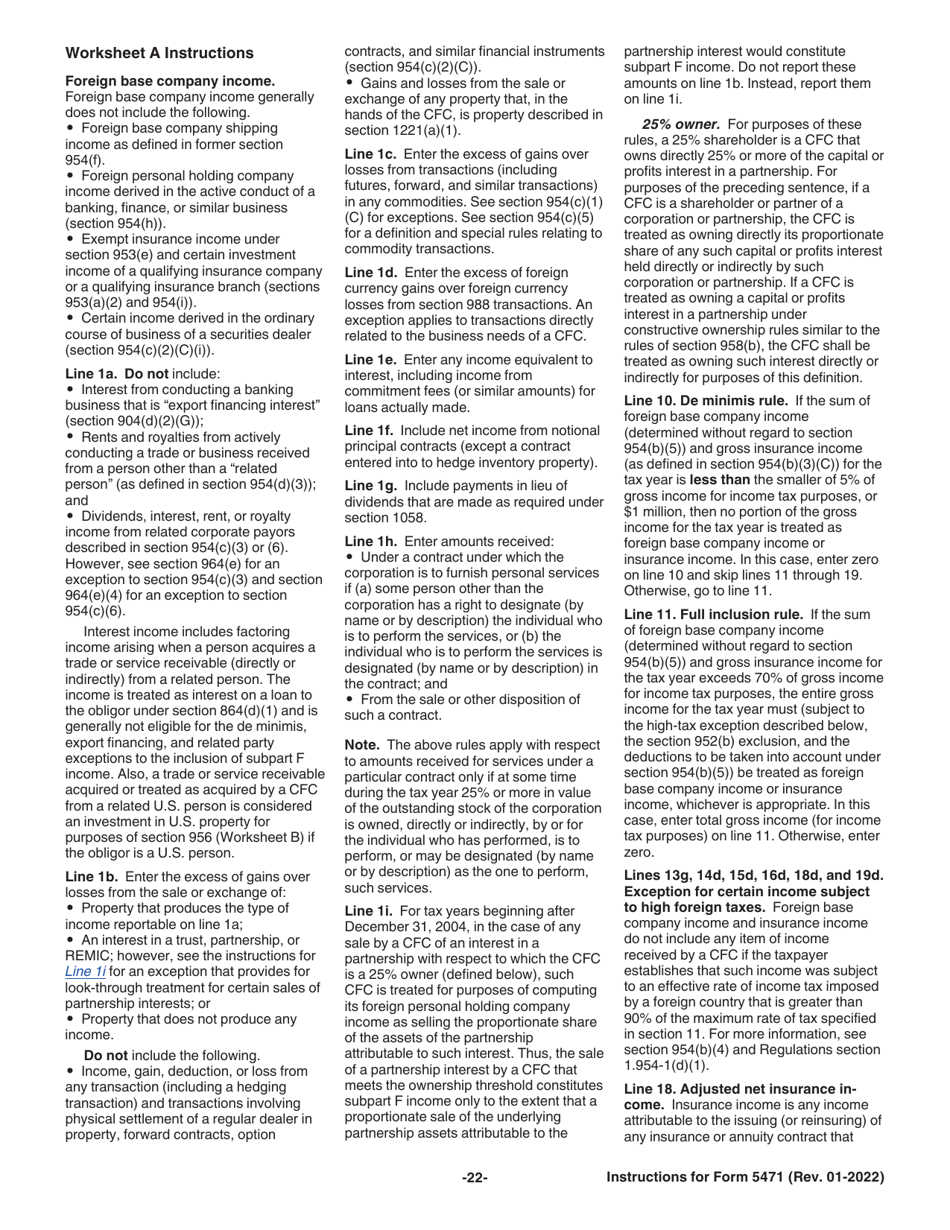 Instructions for IRS Form 5471 Information Return of U.S. Persons With Respect to Certain Foreign Corporations, Page 22