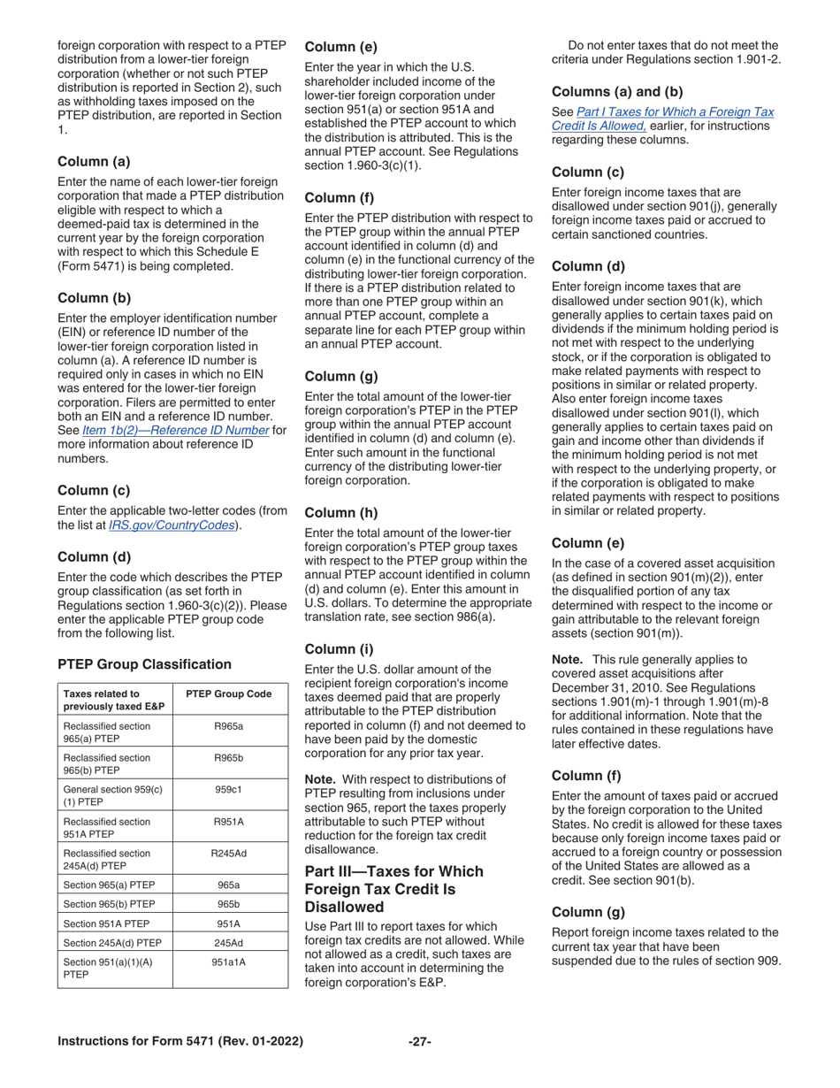 Instructions for IRS Form 5471 Information Return of U.S. Persons With Respect to Certain Foreign Corporations, Page 27