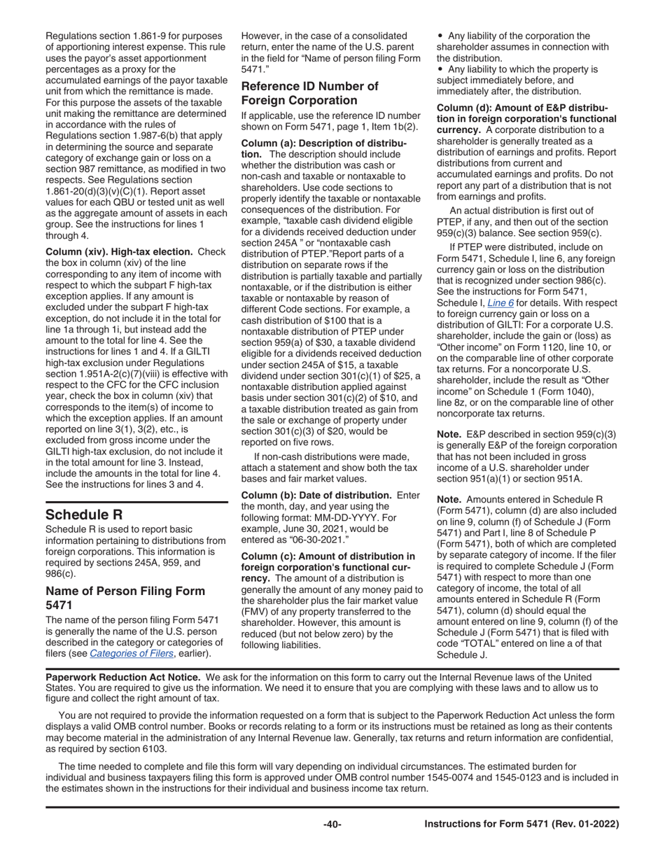 Instructions for IRS Form 5471 Information Return of U.S. Persons With Respect to Certain Foreign Corporations, Page 40