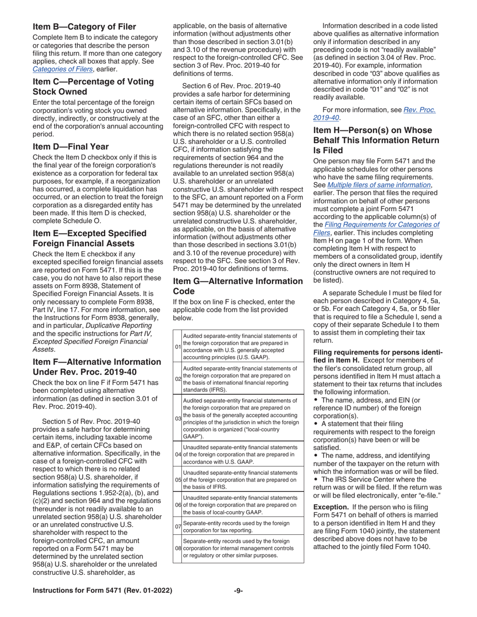 Instructions for IRS Form 5471 Information Return of U.S. Persons With Respect to Certain Foreign Corporations, Page 9
