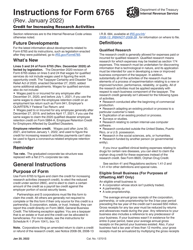 Instructions for IRS Form 6765 Credit for Increasing Research Activities