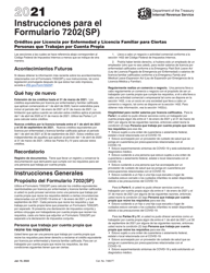 Document preview: Instrucciones para IRS Formulario 7202(SP) Creditos Por Licencia Por Enfermedad Y Licencia Familiar Para Ciertas Personas Que Trabajan Por Cuenta Propia (Spanish)