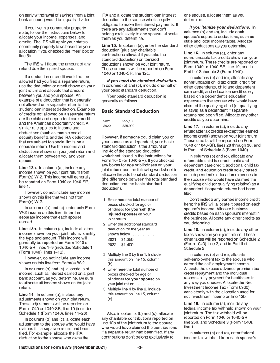 Instructions for IRS Form 8379 Injured Spouse Allocation, Page 3
