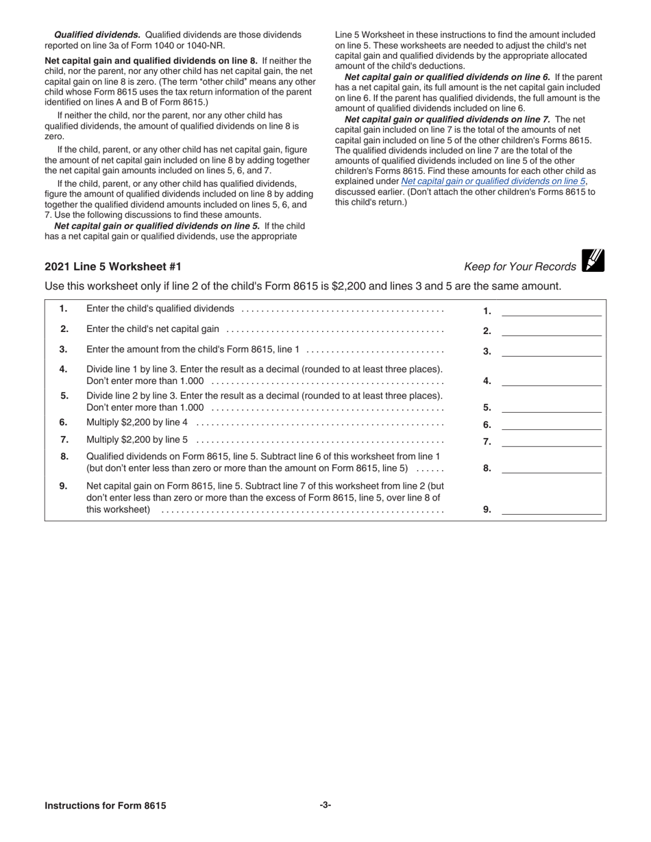Instructions for IRS Form 8615 Tax for Certain Children Who Have Unearned Income, Page 3