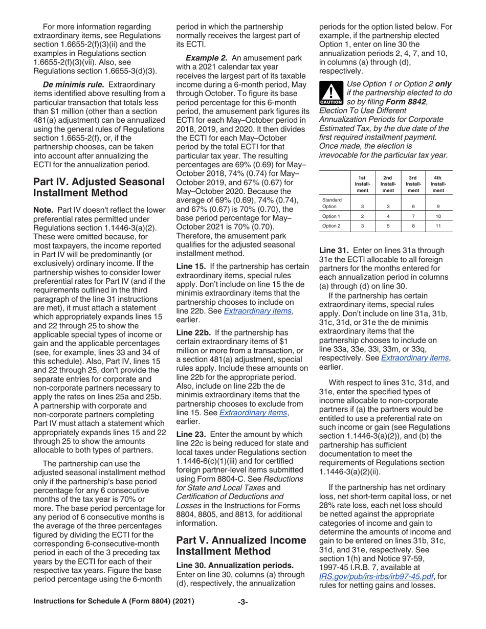 Instructions for IRS Form 8804 Schedule A Penalty for Underpayment of Estimated Section 1446 Tax for Partnerships, Page 3