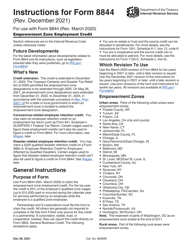 Document preview: Instructions for IRS Form 8844 Empowerment Zone Employment Credit