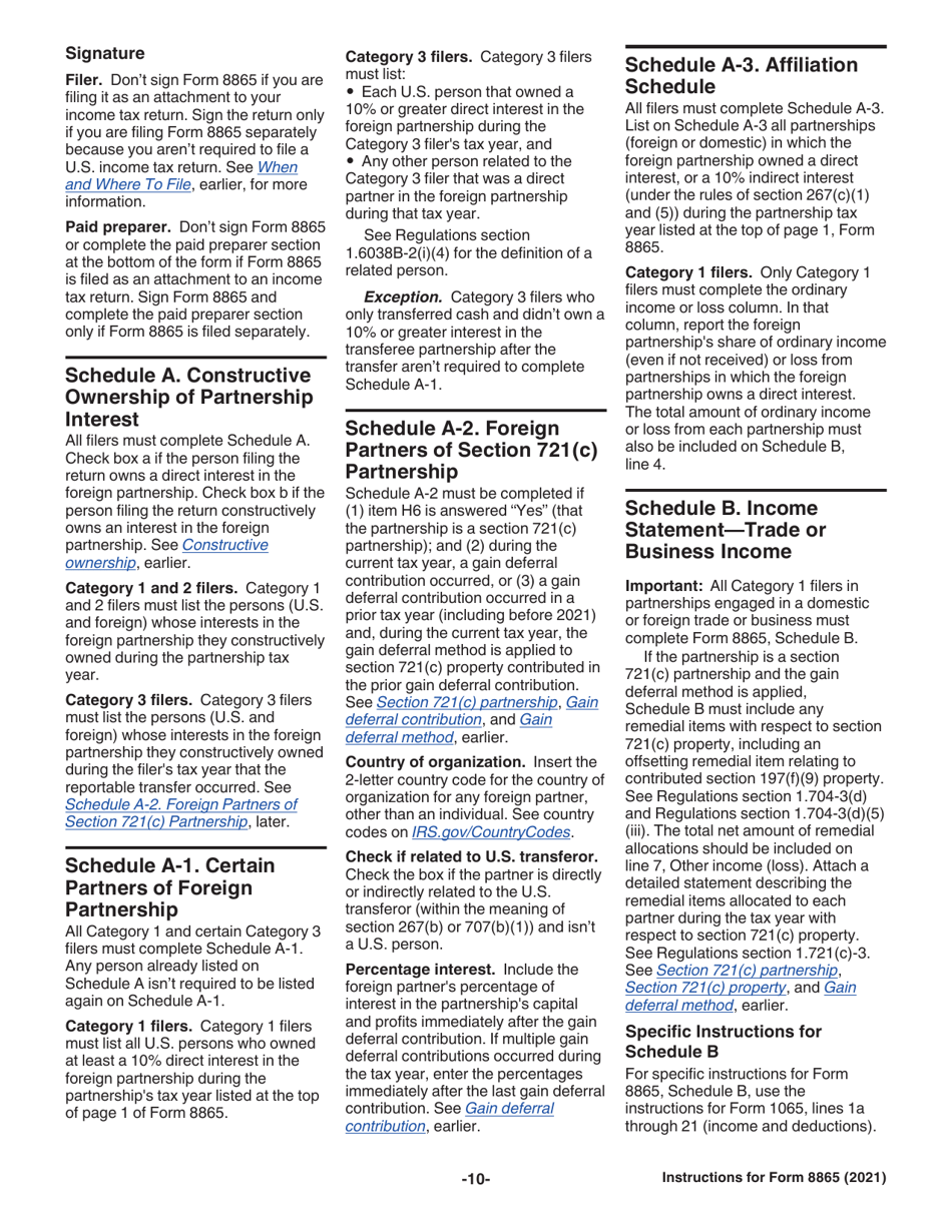 Instructions for IRS Form 8865 Return of U.S. Persons With Respect to Certain Foreign Partnerships, Page 10