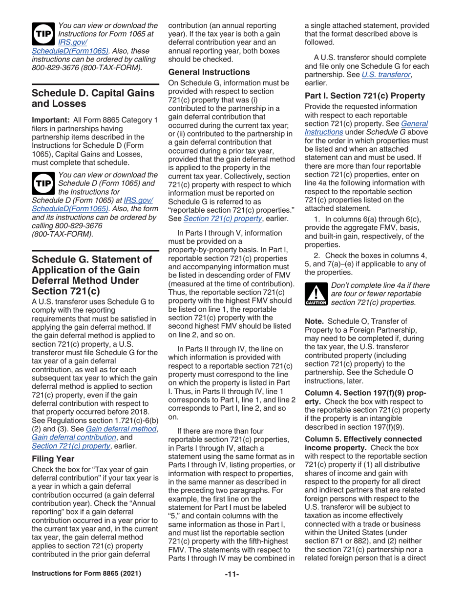 Instructions for IRS Form 8865 Return of U.S. Persons With Respect to Certain Foreign Partnerships, Page 11