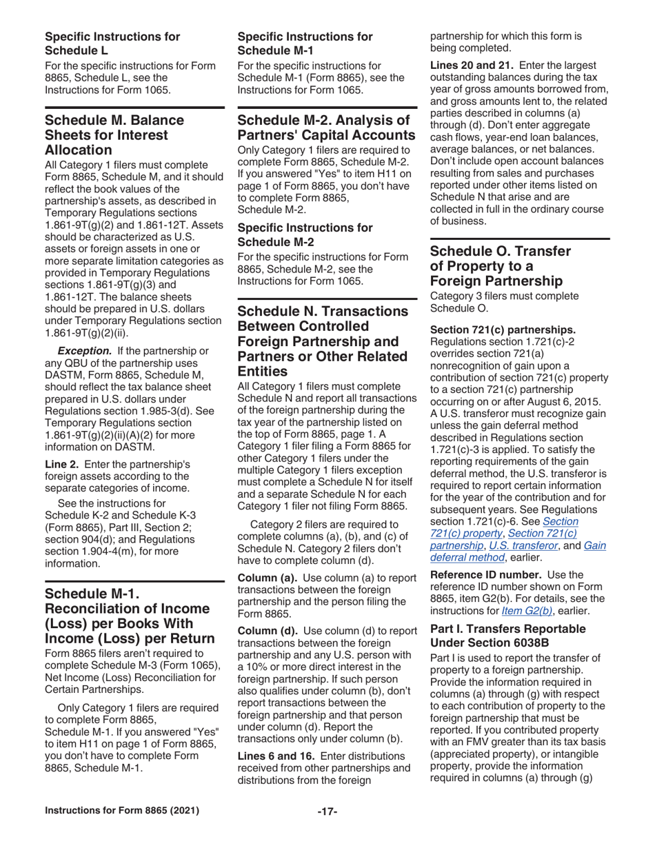 Instructions for IRS Form 8865 Return of U.S. Persons With Respect to Certain Foreign Partnerships, Page 17