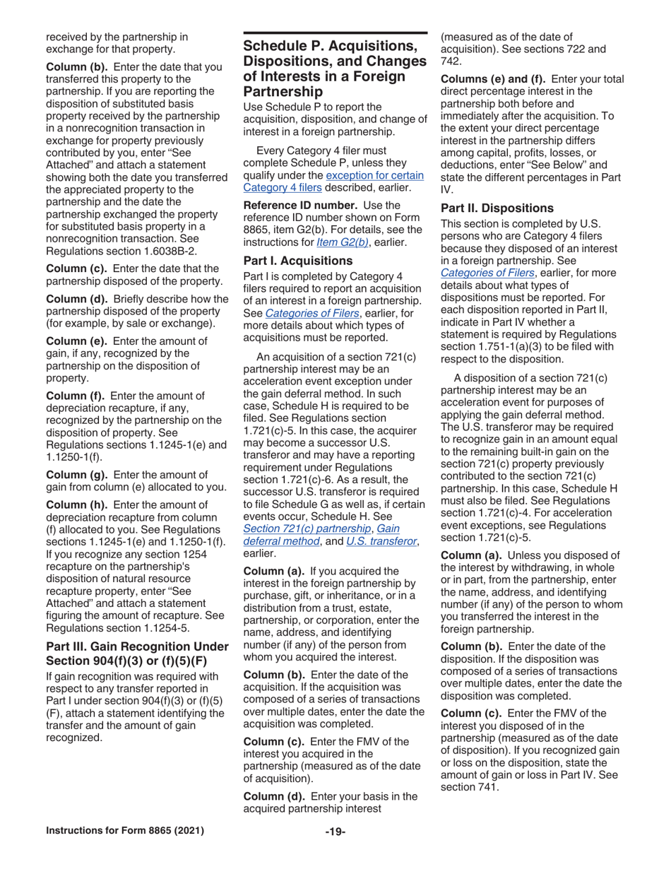 Instructions for IRS Form 8865 Return of U.S. Persons With Respect to Certain Foreign Partnerships, Page 19
