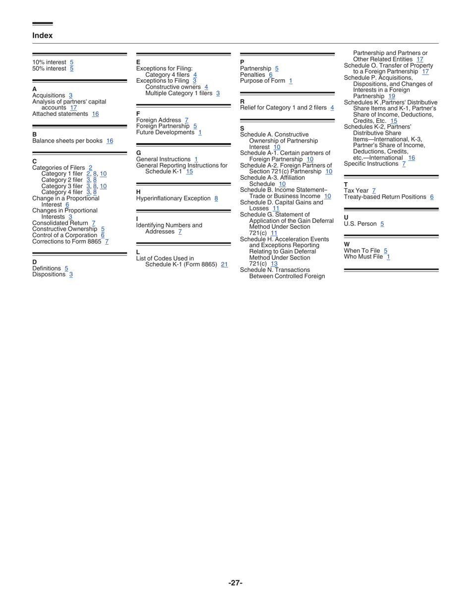 Instructions for IRS Form 8865 Return of U.S. Persons With Respect to Certain Foreign Partnerships, Page 27