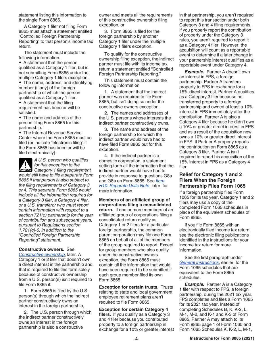 Instructions for IRS Form 8865 Return of U.S. Persons With Respect to Certain Foreign Partnerships, Page 4