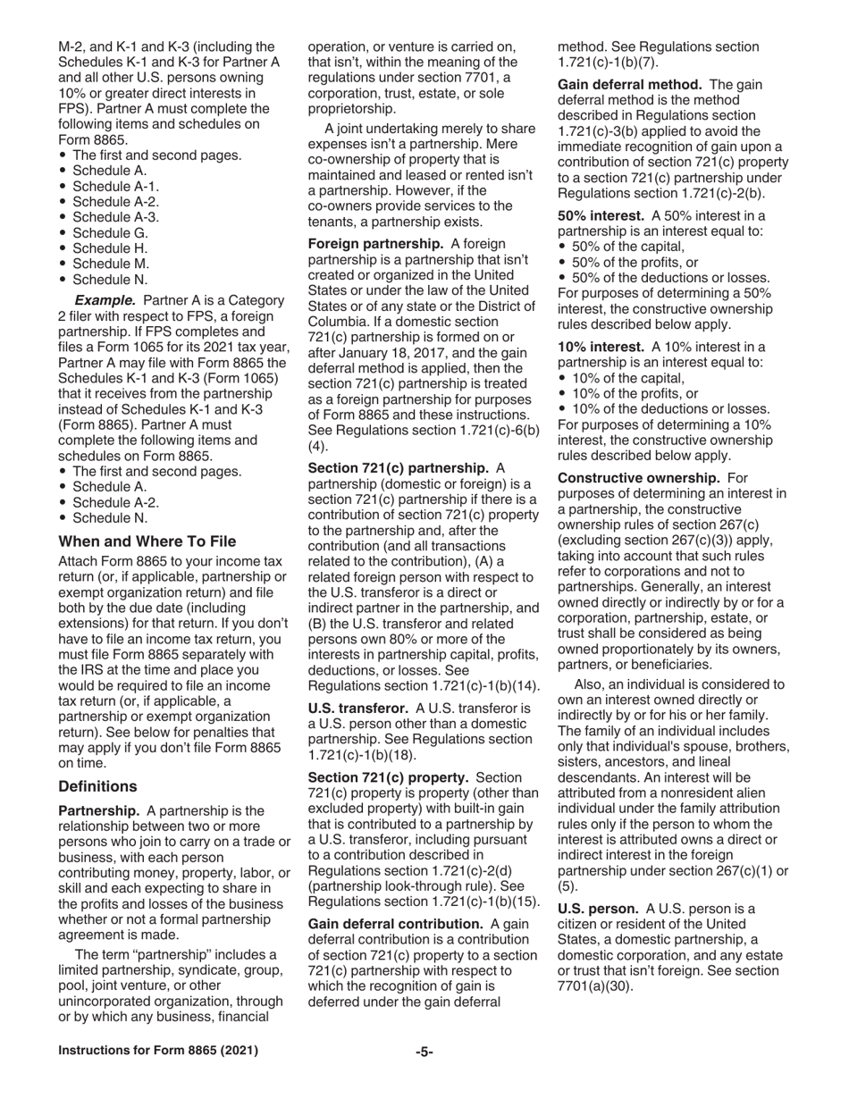 Instructions for IRS Form 8865 Return of U.S. Persons With Respect to Certain Foreign Partnerships, Page 5
