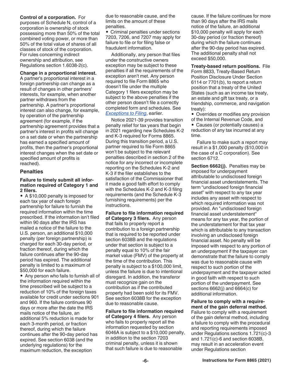 Instructions for IRS Form 8865 Return of U.S. Persons With Respect to Certain Foreign Partnerships, Page 6