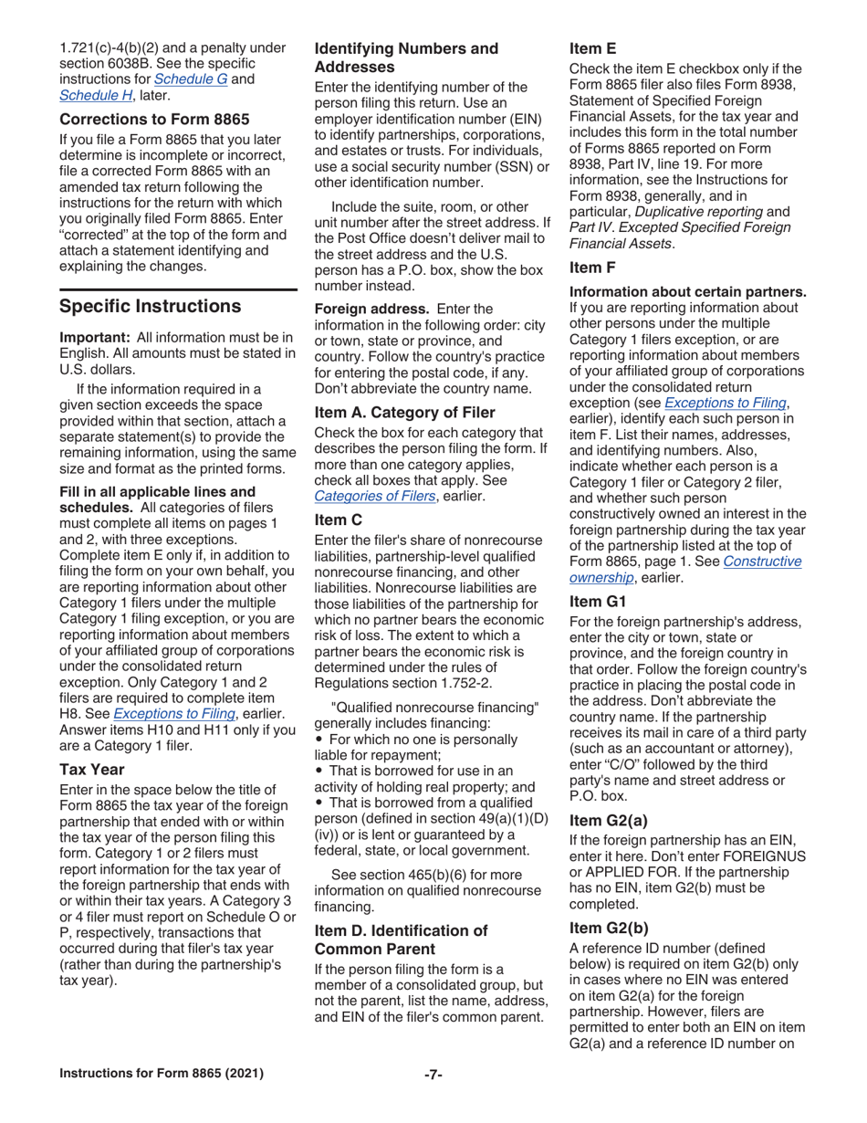 Instructions for IRS Form 8865 Return of U.S. Persons With Respect to Certain Foreign Partnerships, Page 7