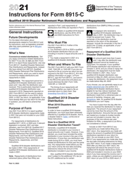 Instructions for IRS Form 8915-C Qualified 2018 Disaster Retirement Plan Distributions and Repayments