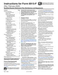 Instructions for IRS Form 8915-F Qualified Disaster Retirement Plan Distributions and Repayments