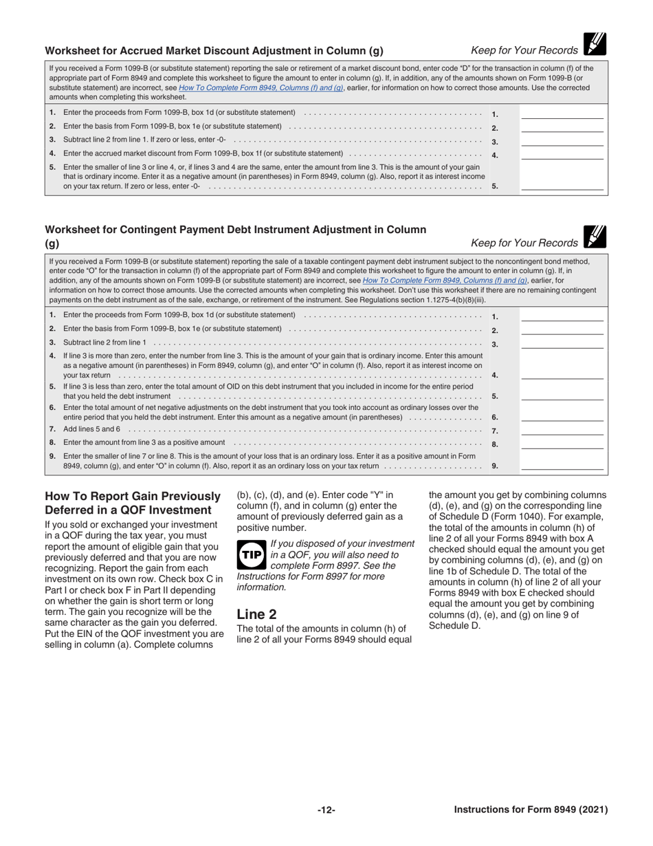 Download Instructions For Irs Form 8949 Sales And Other Dispositions Of Capital Assets Pdf 2021 7536