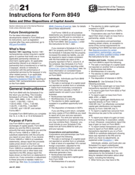 Instructions for IRS Form 8949 Sales and Other Dispositions of Capital Assets