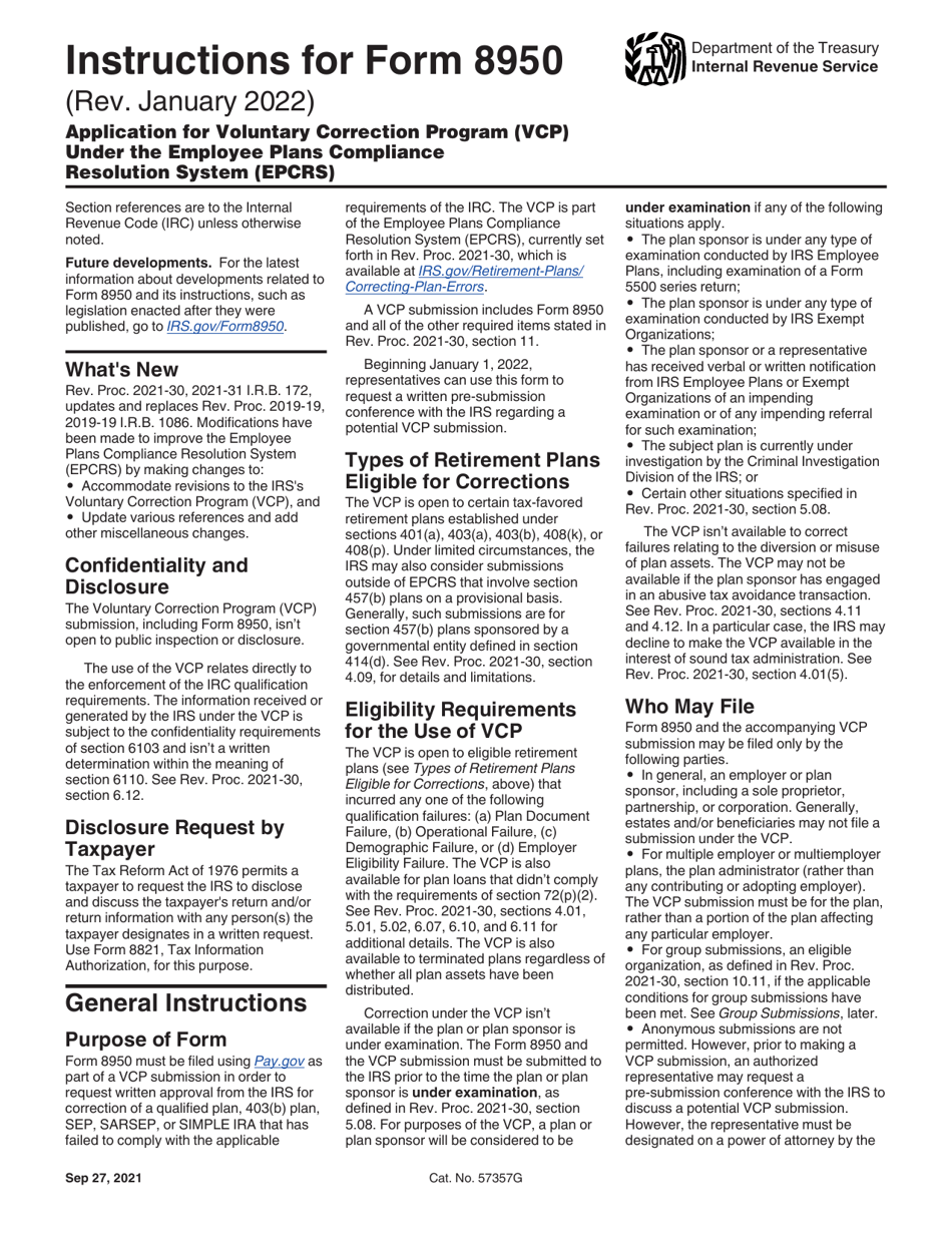 Download Instructions for IRS Form 8950 Application for Voluntary