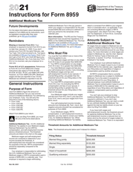 Instructions for IRS Form 8959 Additional Medicare Tax