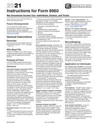 Document preview: Instructions for IRS Form 8960 Net Investment Income Tax - Individuals, Estates, and Trusts