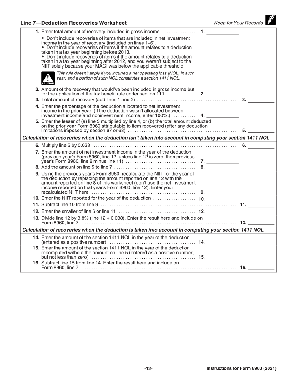 Instructions for IRS Form 8960 Net Investment Income Tax - Individuals, Estates, and Trusts, Page 12