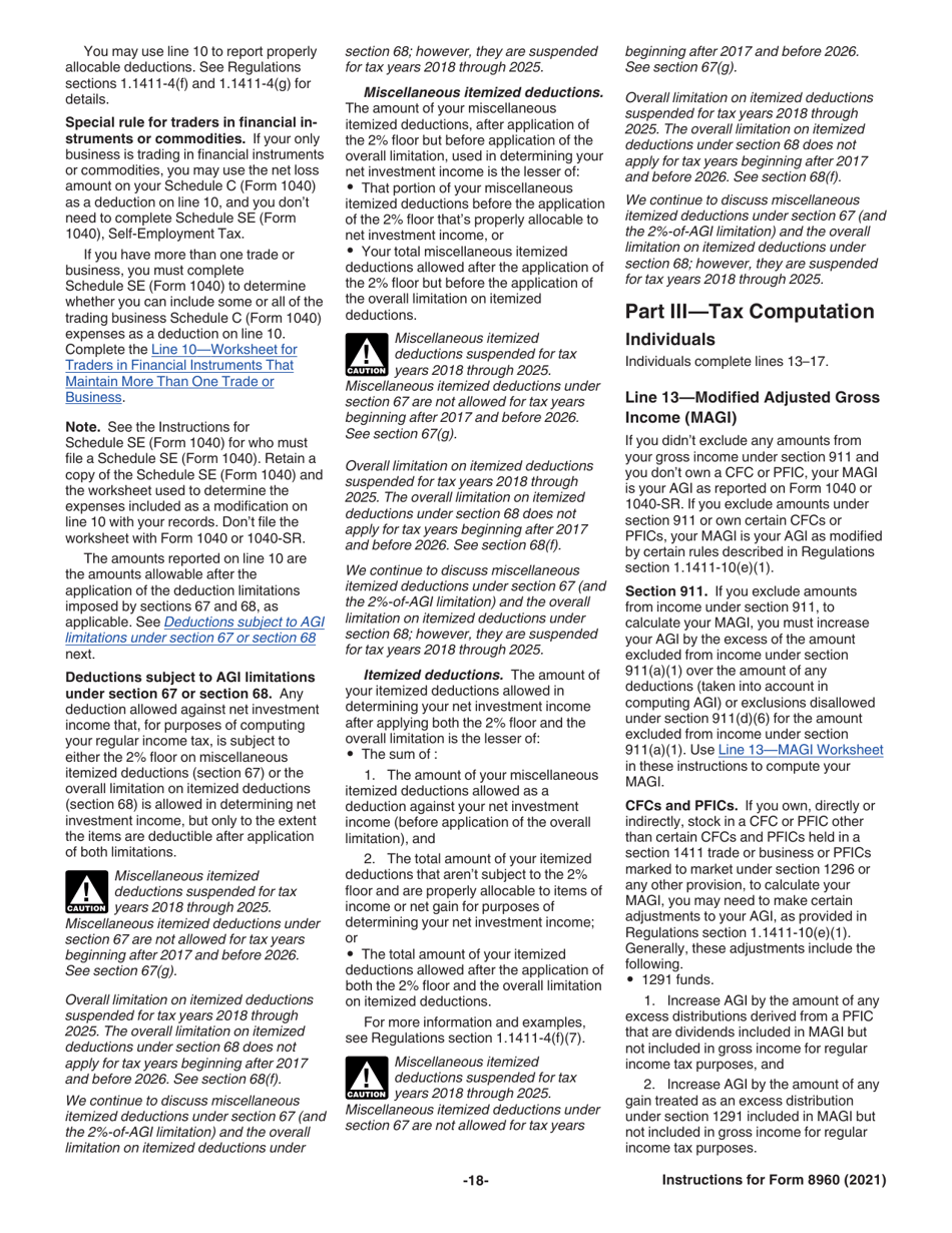 Instructions for IRS Form 8960 Net Investment Income Tax - Individuals, Estates, and Trusts, Page 18