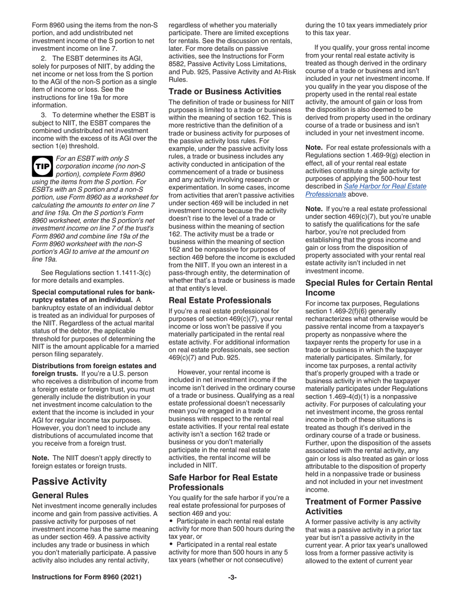 Instructions for IRS Form 8960 Net Investment Income Tax - Individuals, Estates, and Trusts, Page 3