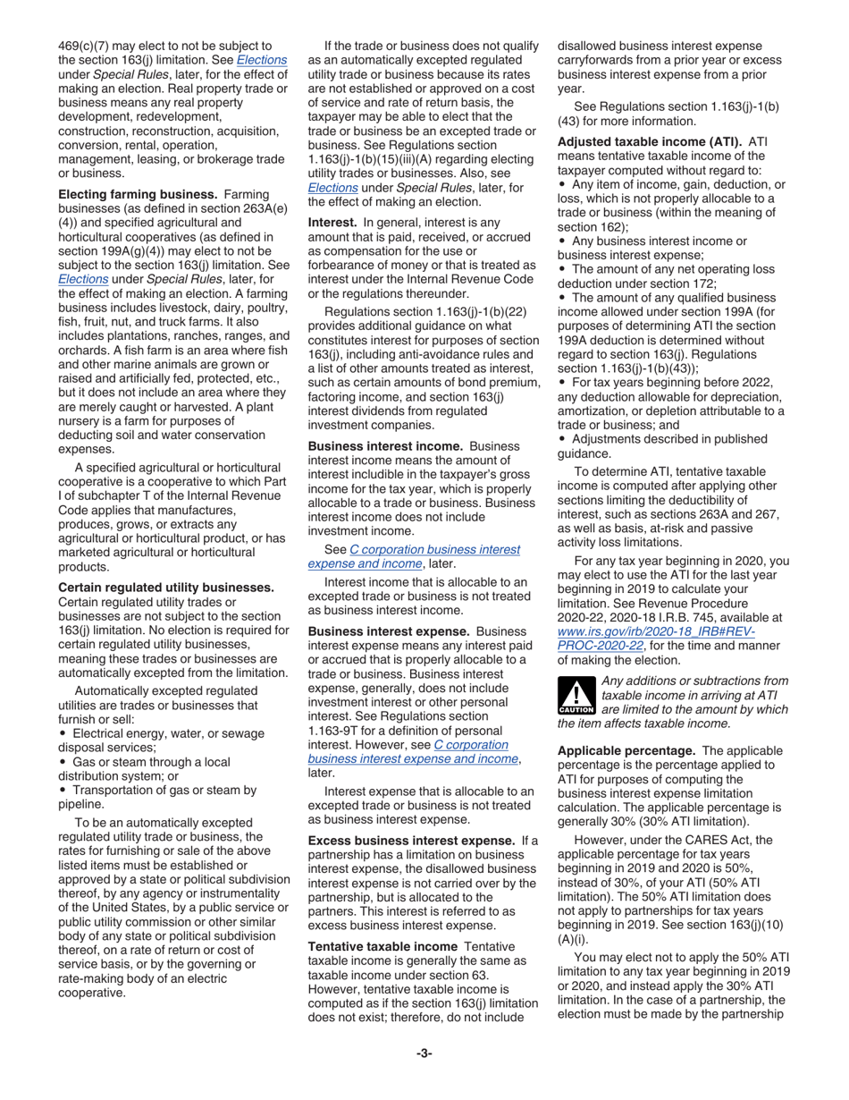 Instructions for IRS Form 8990 Limitation on Business Interest Expense Under Section 163(J), Page 3