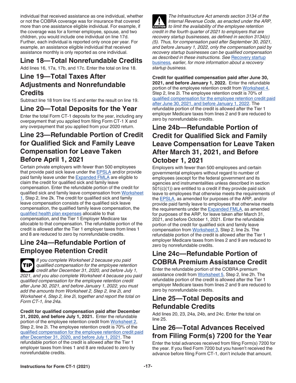 Instructions for IRS Form CT-1 Employers Annual Railroad Retirement Tax Return, Page 17