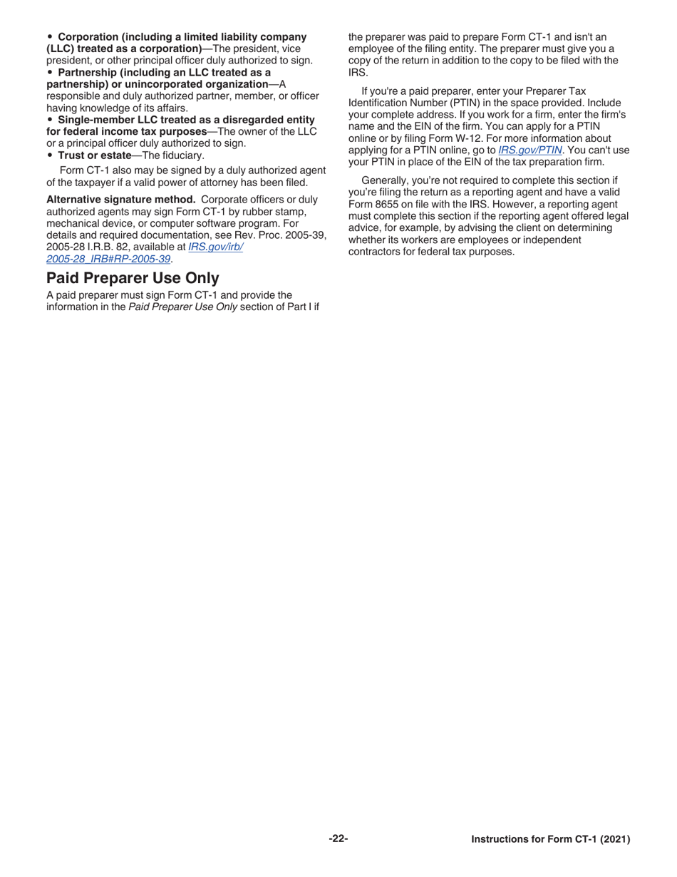 Instructions for IRS Form CT-1 Employers Annual Railroad Retirement Tax Return, Page 22