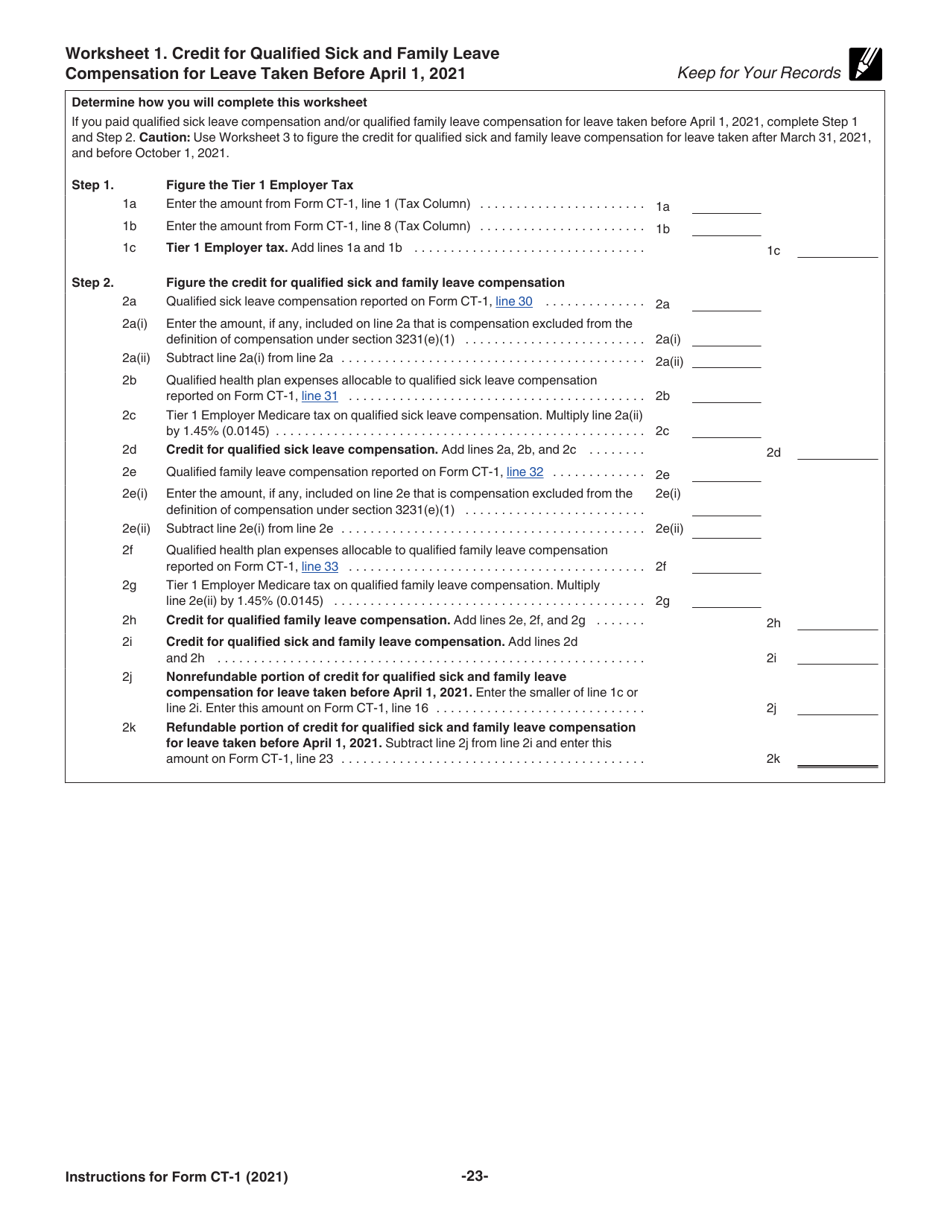 Instructions for IRS Form CT-1 Employers Annual Railroad Retirement Tax Return, Page 23