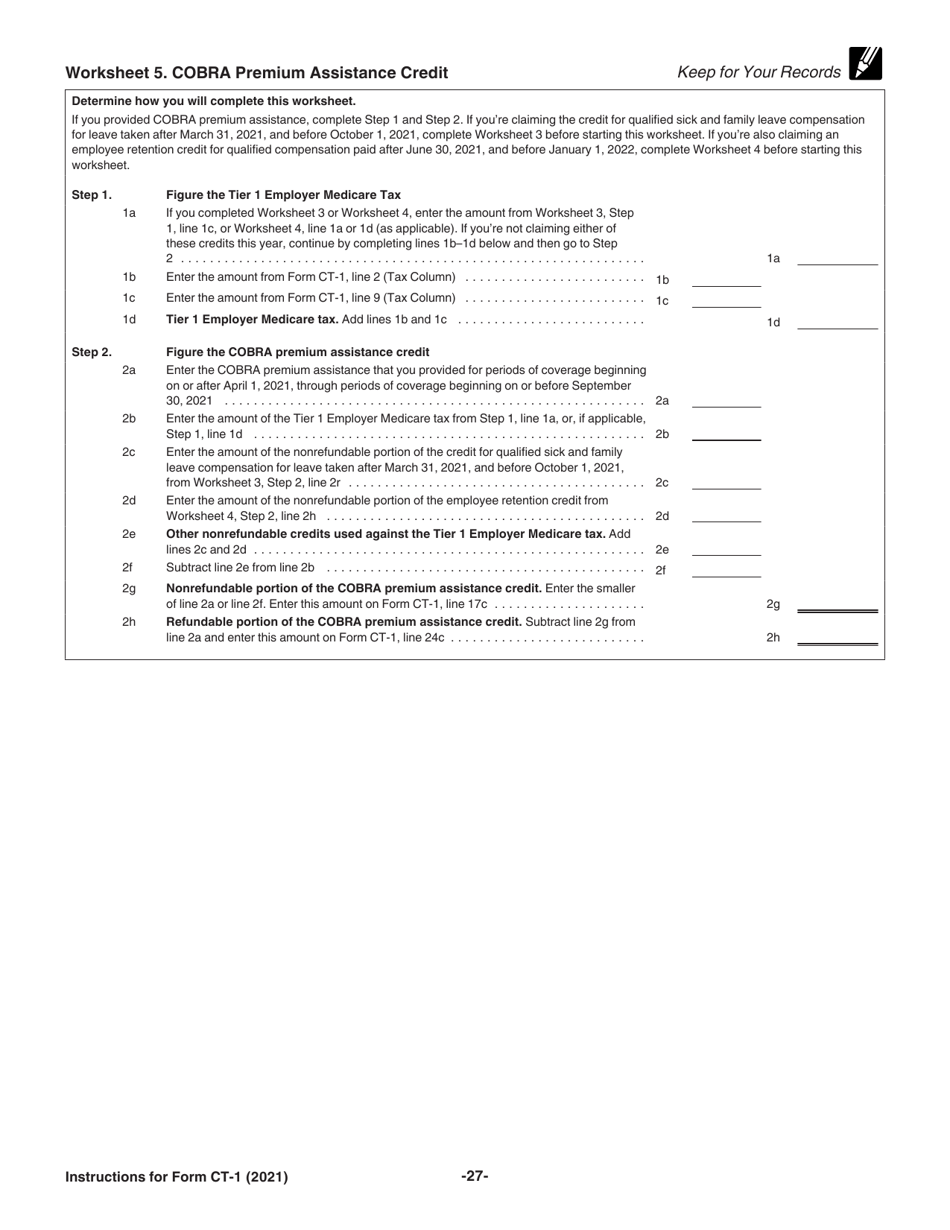 Instructions for IRS Form CT-1 Employers Annual Railroad Retirement Tax Return, Page 27