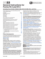 Instructions for IRS Form W-2, W-3, 2022