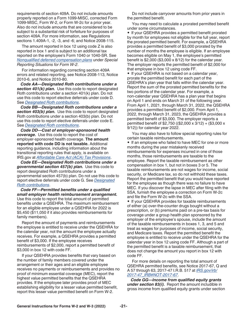 Instructions for IRS Form W-2, W-3, Page 21