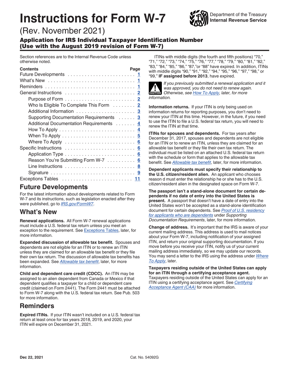 Download instructions for irs form w 7 application for irs individual