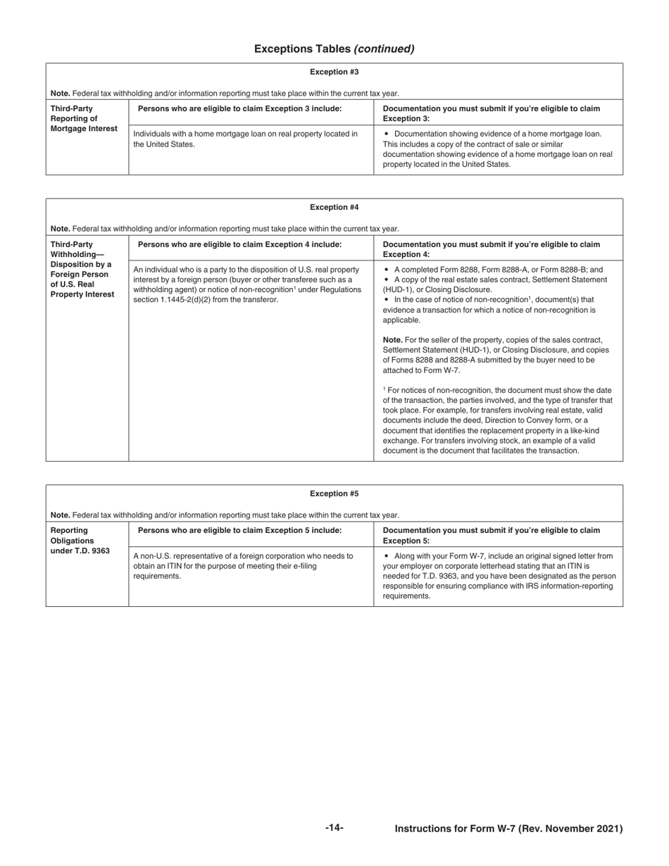 Instructions for IRS Form W-7 Application for IRS Individual Taxpayer Identification Number, Page 14