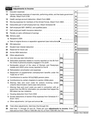 IRS Form 1040 Schedule 1 Additional Income and Adjustments to Income, Page 2