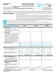 IRS Form 1040 Schedule EIC Earned Income Credit