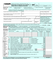 IRS Formulario 1040(SP) Declaracion De Impuestos De Los Estados Unidos Sobre Los Ingresos Personales (Spanish)