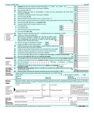 IRS Formulario 1040(SP) Declaracion De Impuestos De Los Estados Unidos Sobre Los Ingresos Personales (Spanish), Page 2