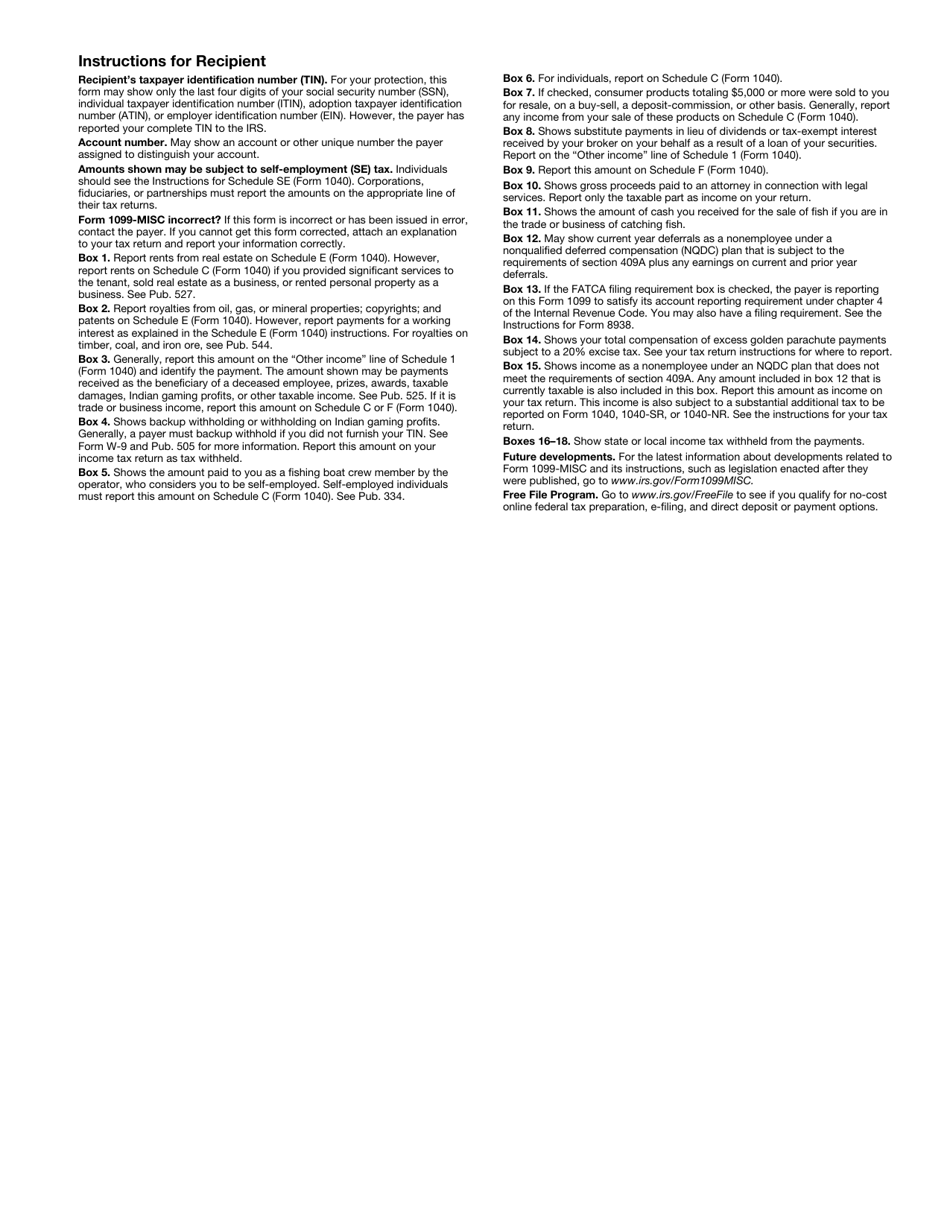 IRS Form 1099-MISC Miscellaneous Information, Page 5