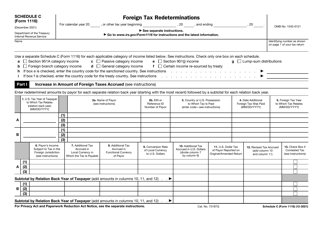 Document preview: IRS Form 1116 Schedule C Foreign Tax Redeterminations