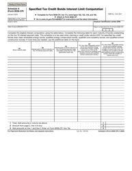 IRS Form 8038-CP Schedule A Specified Tax Credit Bonds Interest Limit Computation