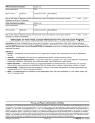 IRS Form 14335 Contact Information for Vita and Tce Grant Programs, Page 2