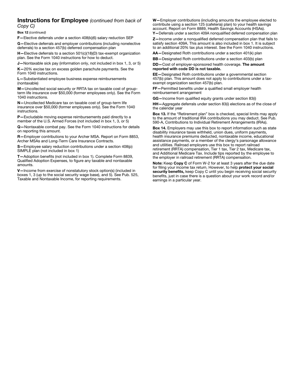 IRS Form W-2 Wage and Tax Statement, Page 9